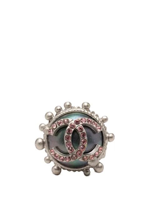 CHANEL Pre-Owned 2002 CC Brass Strass Ring costume ring