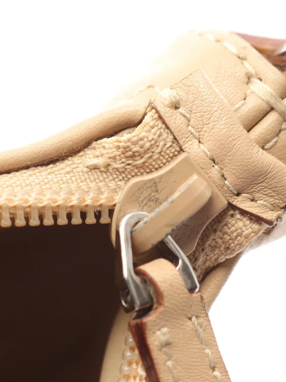 Gucci Pre-owned 2000s Bamboo Leather Handbag in Neutrals, view 5