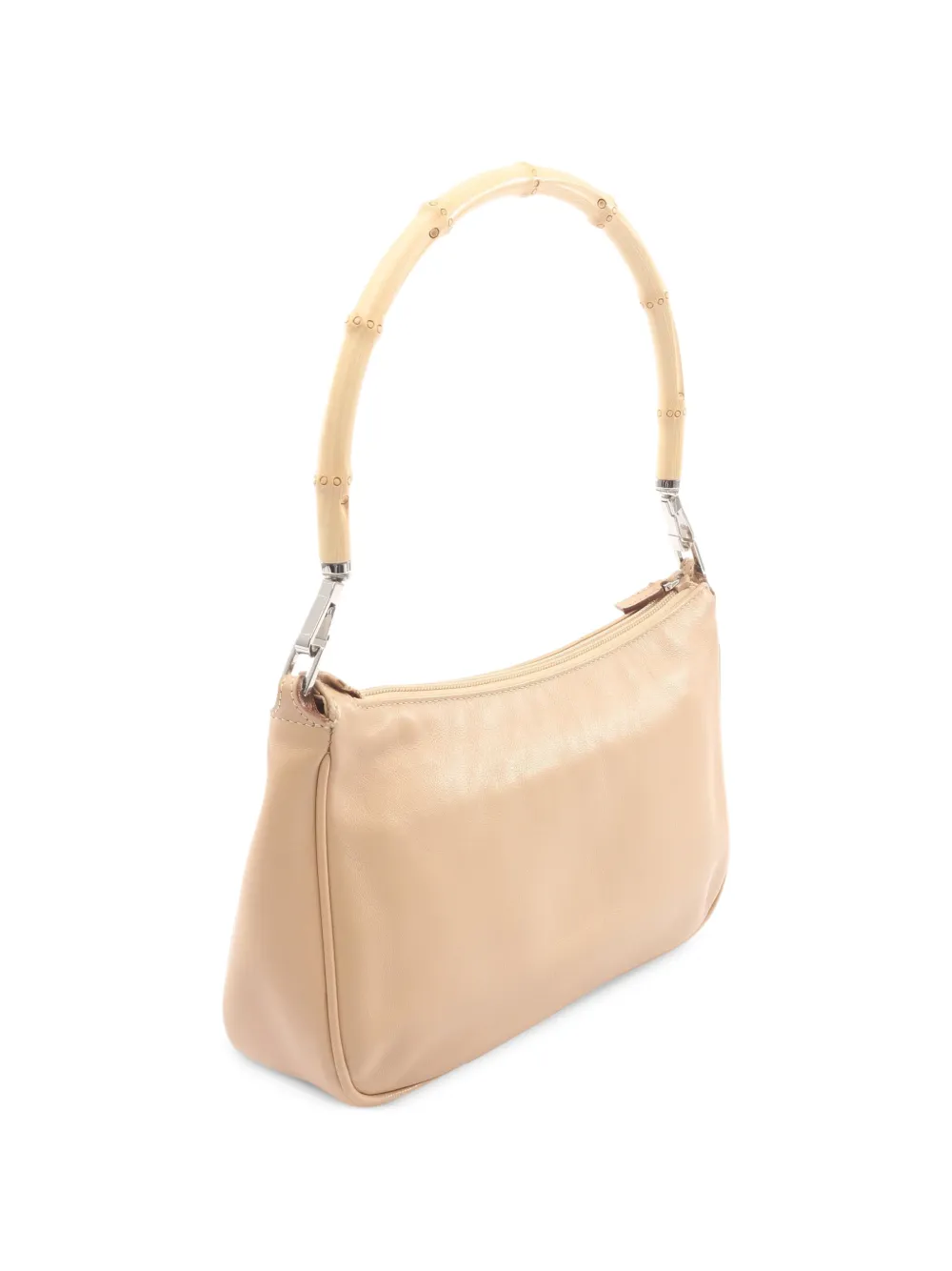 Gucci Pre-owned 2000s Bamboo Leather Handbag in Neutrals, view 2