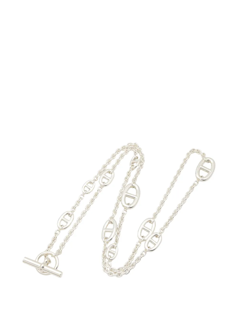 Pre-owned Hermes 2010s Farandole Chaine D'ancre Necklace In Silver