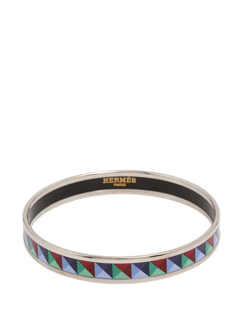 Hermès Pre-Owned 2010-2026 Narrow Enamel Clous de Trompe Bangle 65 costume bracelet - Multicolore