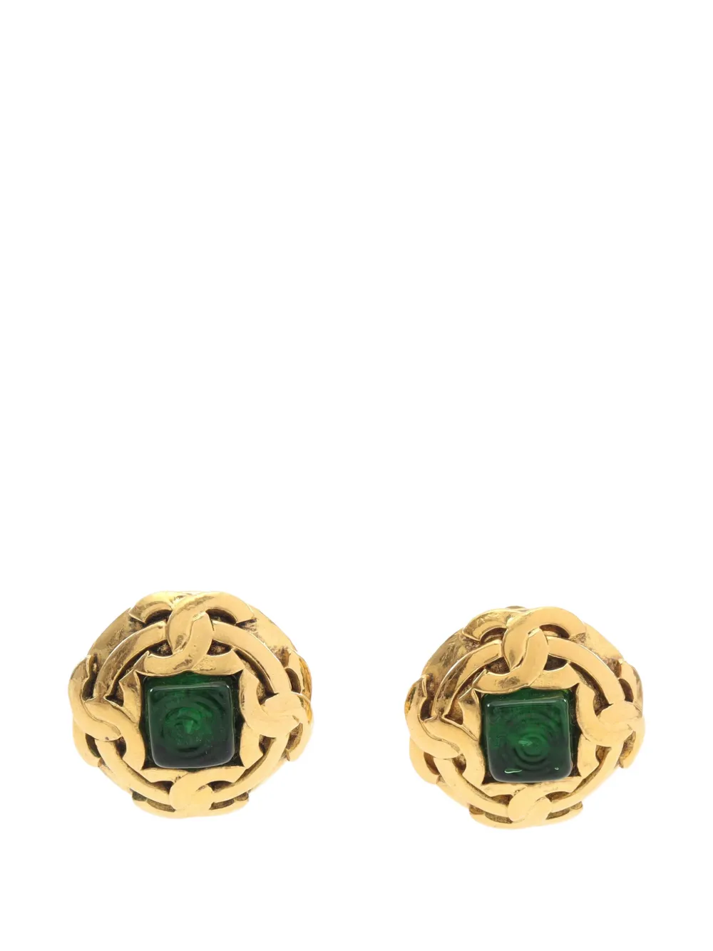 CHANEL Pre-Owned 1986-1988 Coco Mark Gripoix earrings - Gold