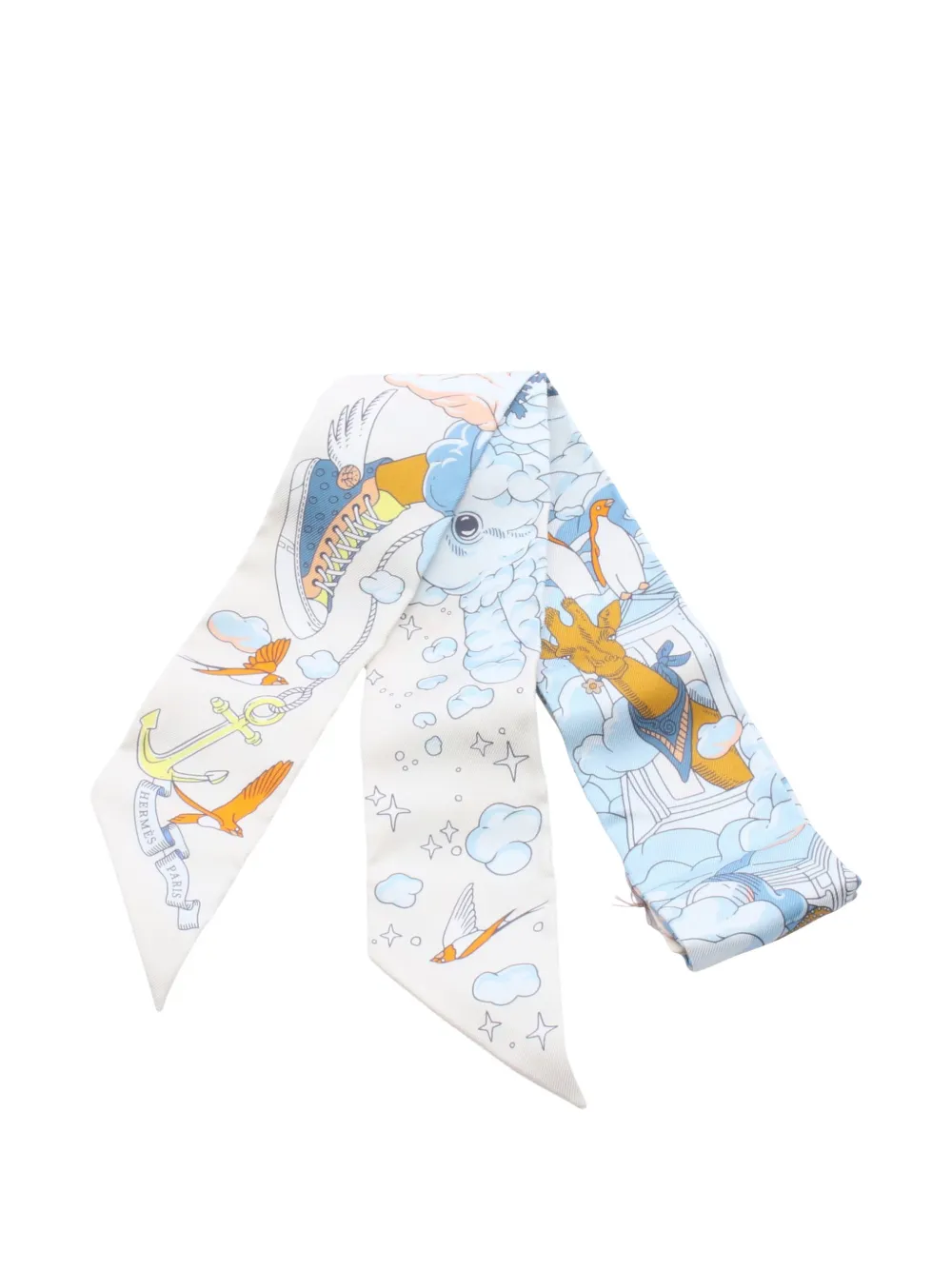 Hermès Pre-Owned 2020s Sur Mon Nuage silk scarf - Blu