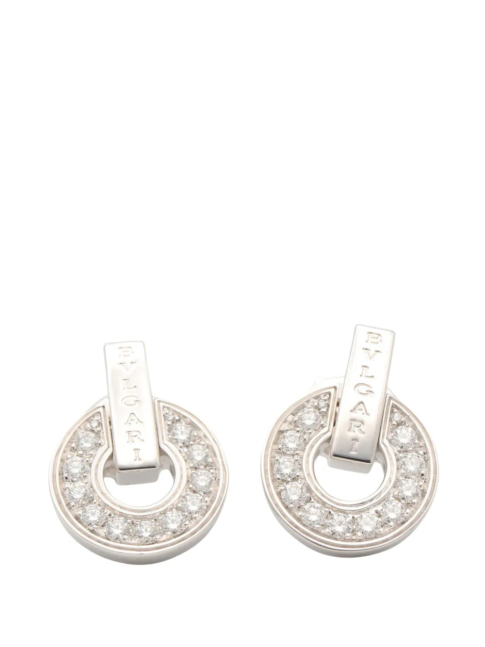 Bvlgari Pre-Owned 2010s diamond open-work earrings - Argento