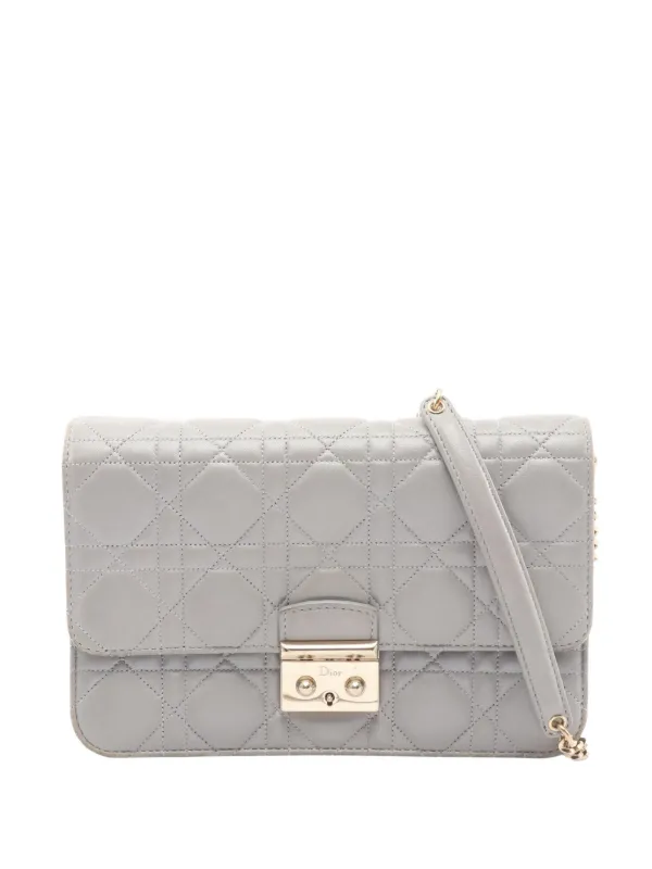 Dior Pre-owned 2000s Cannage Miss Dior Shoulder Bag in Grey