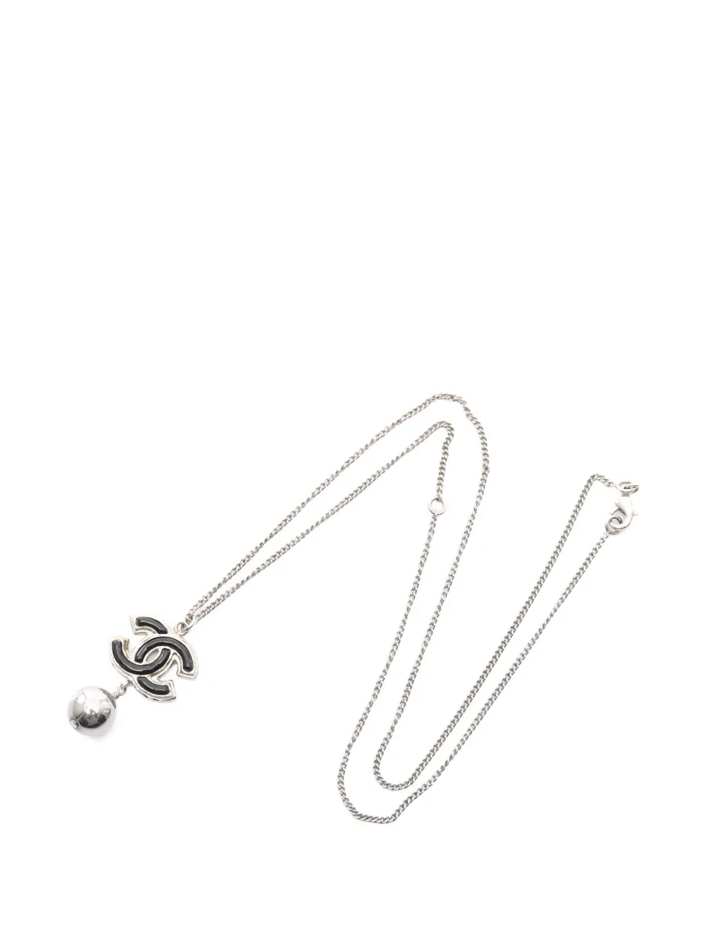 CHANEL Pre-Owned 1980s Coco Mark necklace - Argento