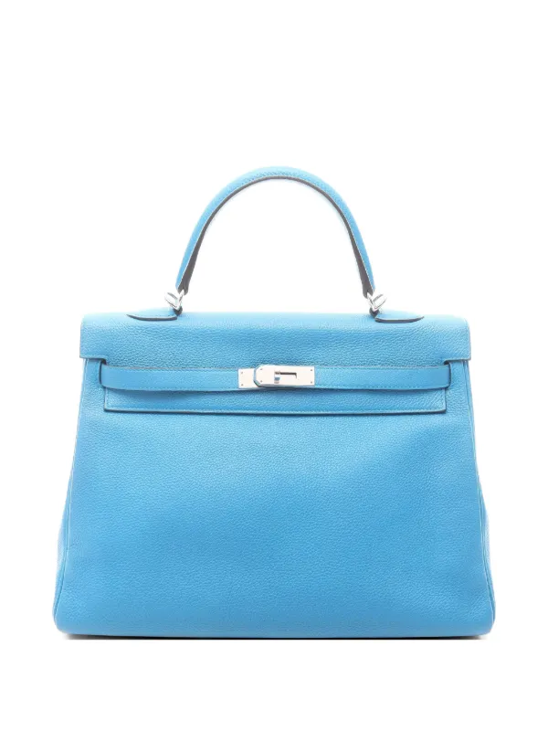 Hermès Pre-owned 2017 35 Kelly Tote Bag in Blue
