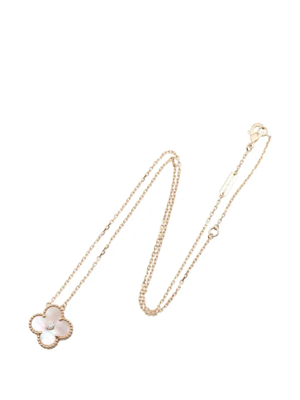 Van Cleef & Arpels Pre-owned Alhambra Mother-of-pearl Necklace in Gold