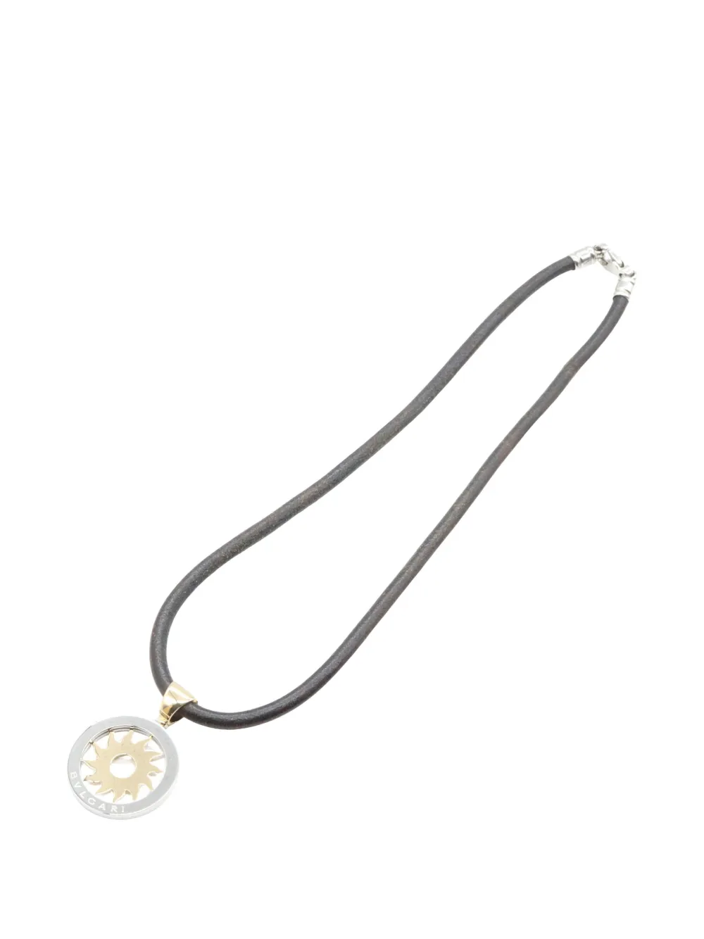 Pre-owned Bvlgari Tondo Sun Necklace In Silver
