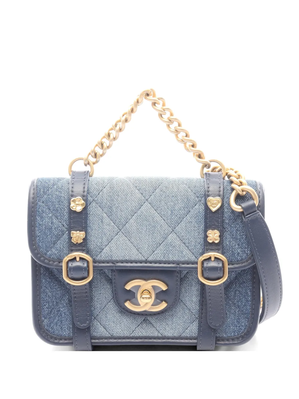CHANEL Pre-Owned 2021s Matelassé chain mini shoulder bag - Blue