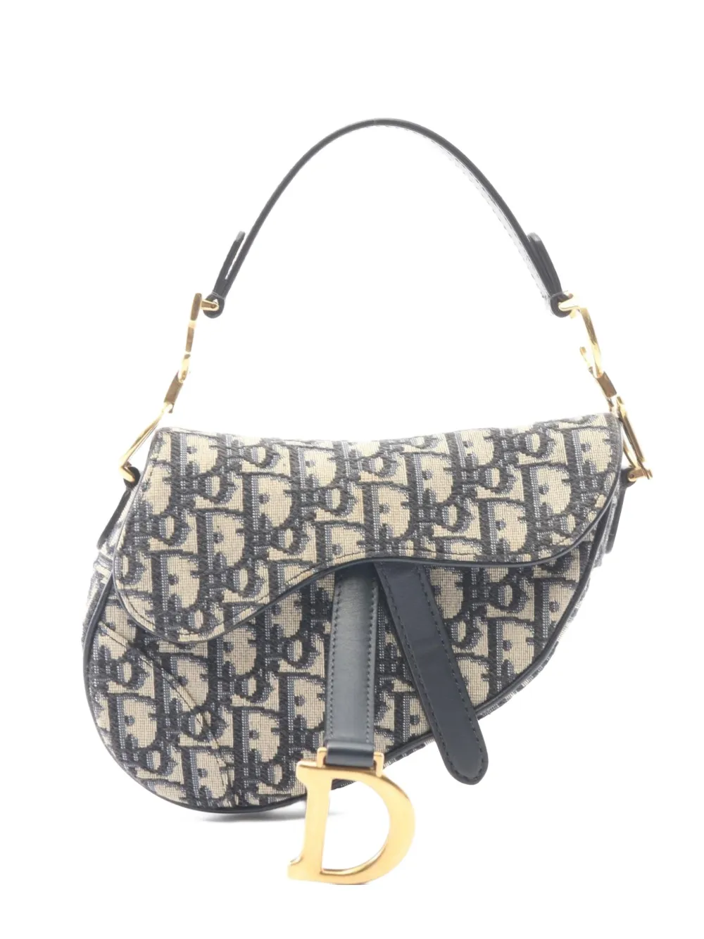 Christian Dior Pre-Owned mini Saddle Oblique jacquard shoulder bag - Black