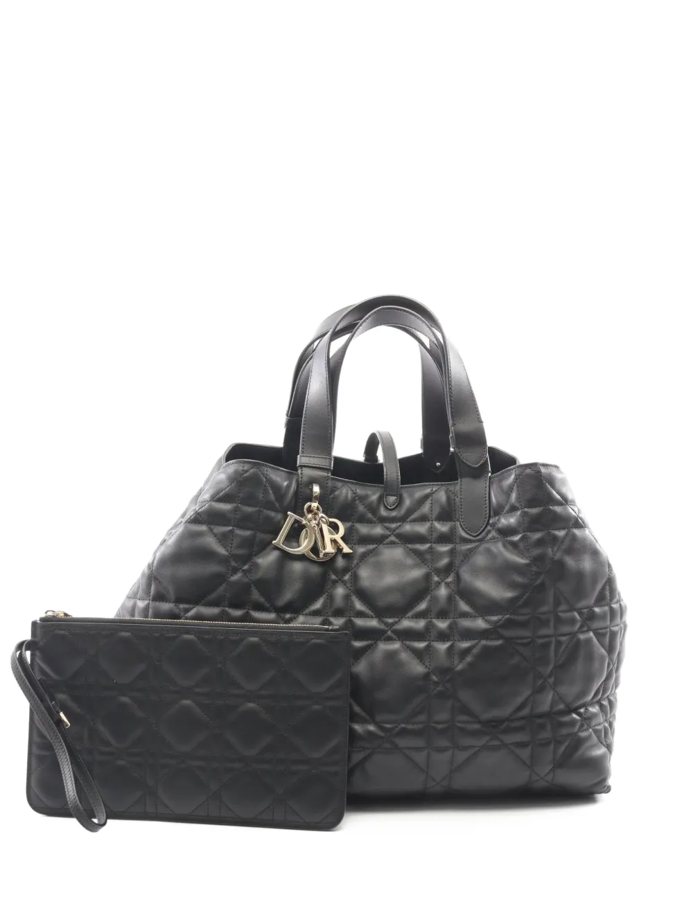Christian Dior Pre-Owned large Toujours Microcannage tote bag - Black