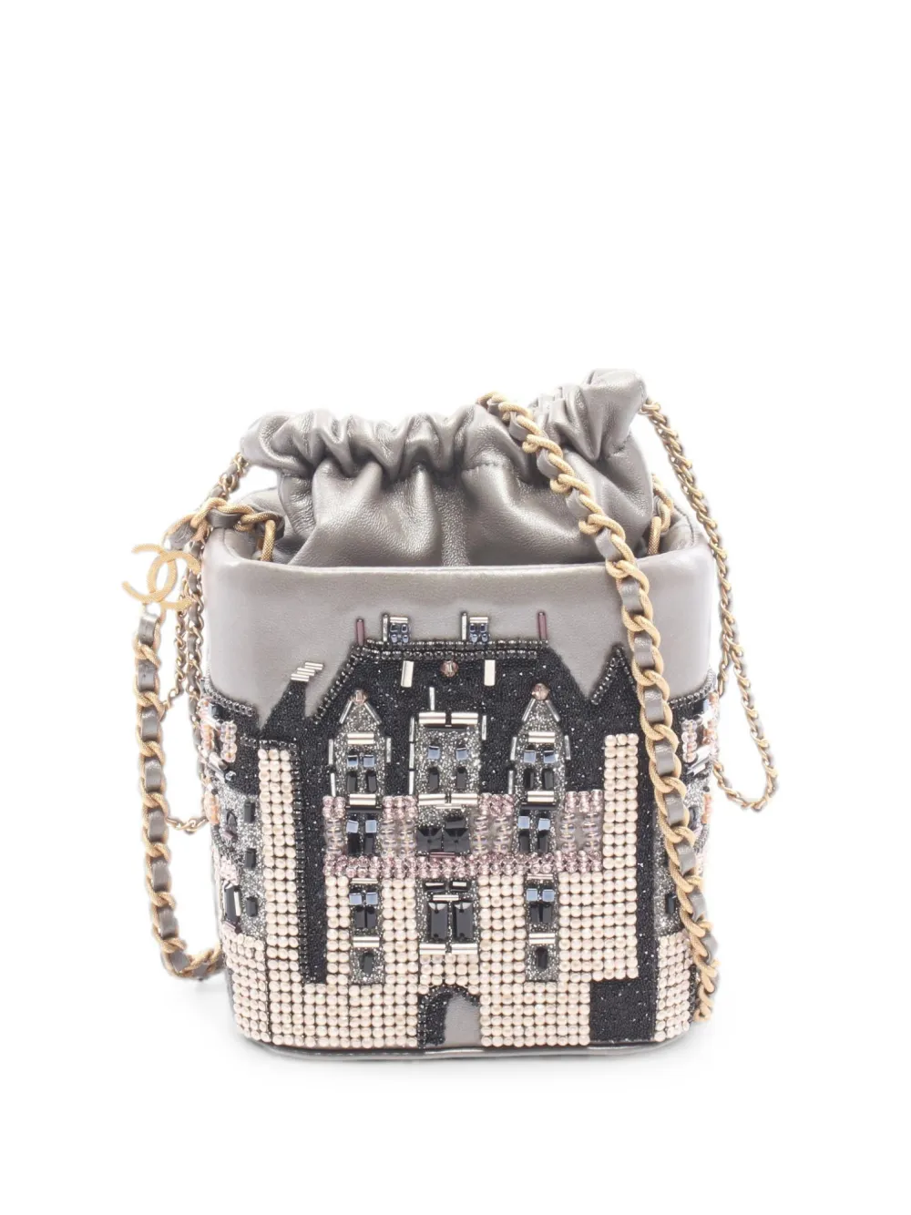 CHANEL Pre-Owned 2021-2022 bead-embroidered lambskin mini bag - Grau