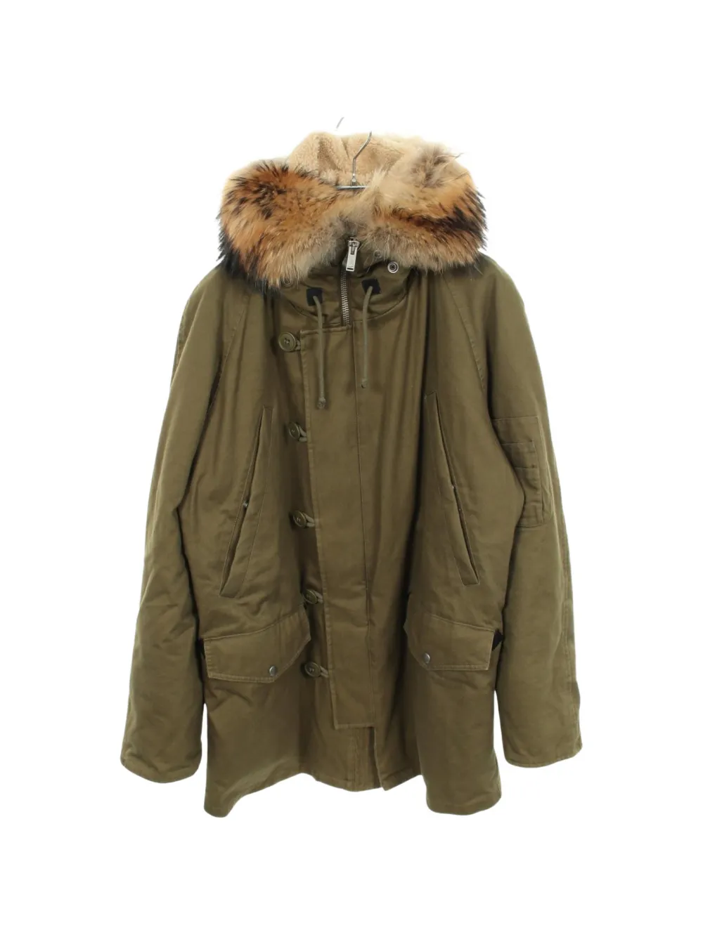 Saint Laurent Pre-Owned 2010s zip-up hooded coat - Green