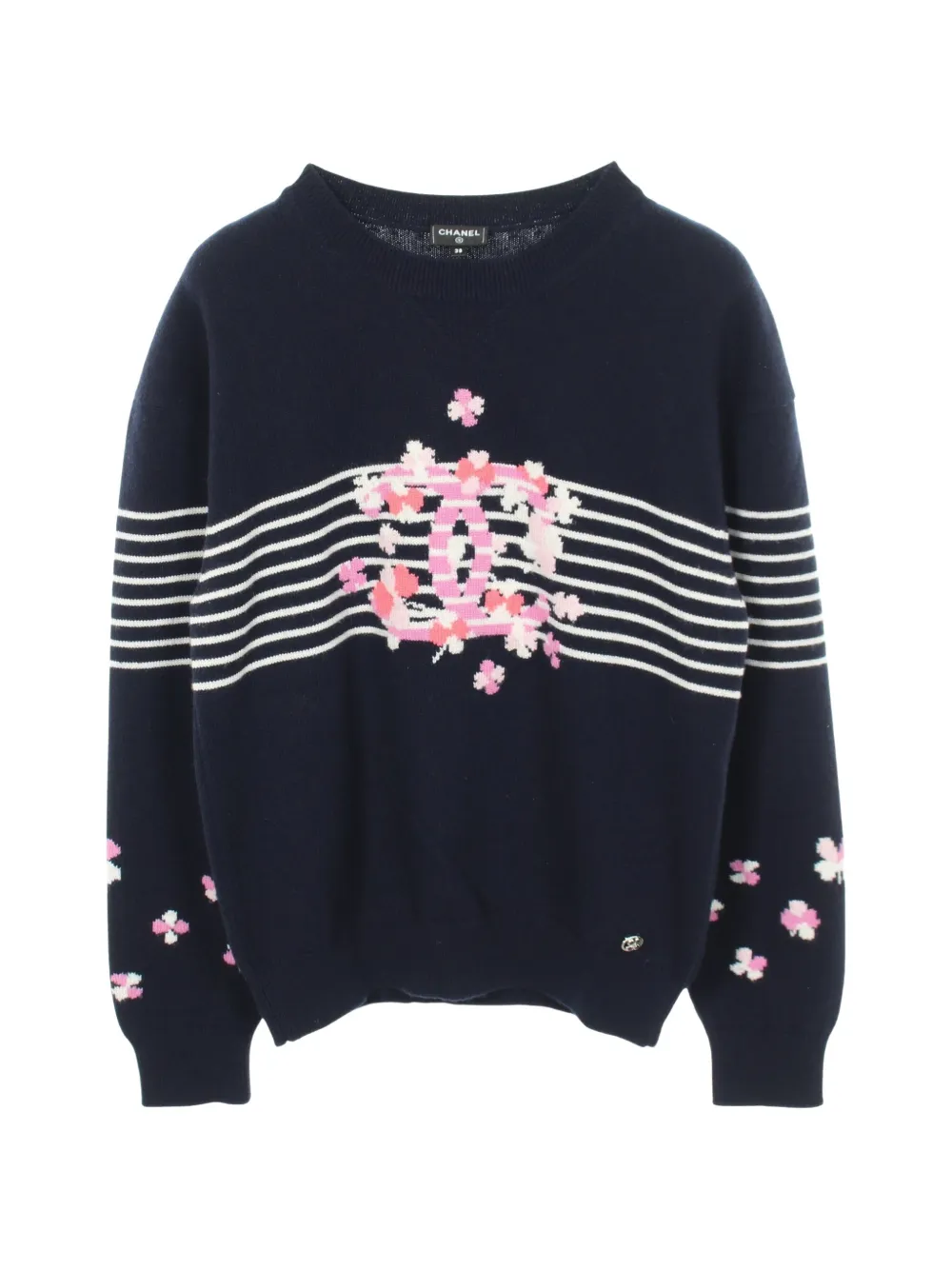 CHANEL Pre-Owned 1986-1988 Clover Coco Mark sweater - Blue
