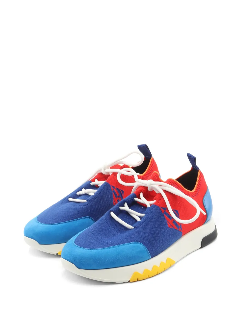 Pre-owned Hermes 2010s Exploit Knit Sneakers In Blue
