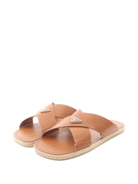 Prada Pre-Owned 2020s Crisscross triangle-logo sandals