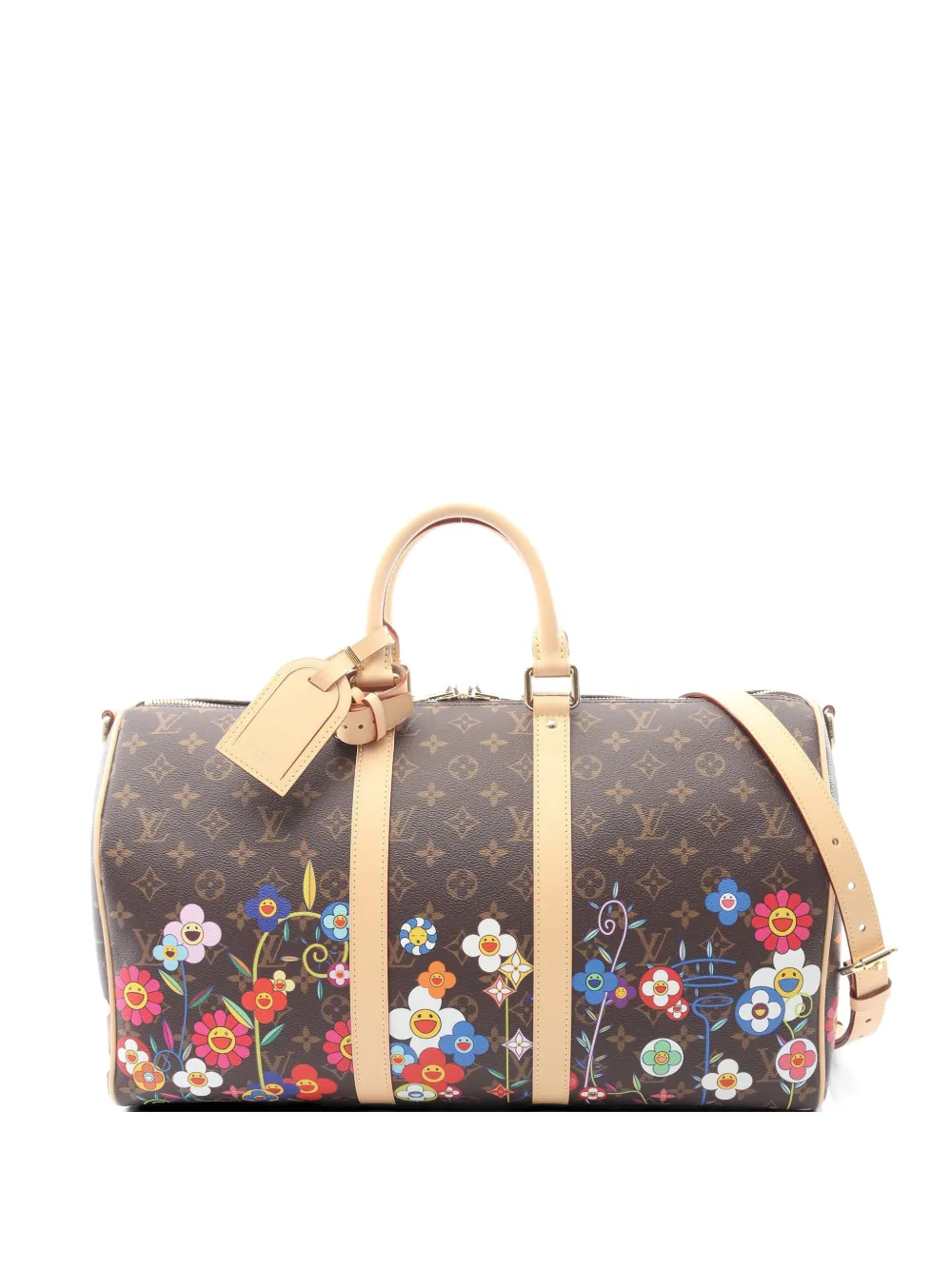 Louis Vuitton Pre-Owned x Takashi Murakami 2021s 45 Keepall Bandouliere Boston bag - Marrone
