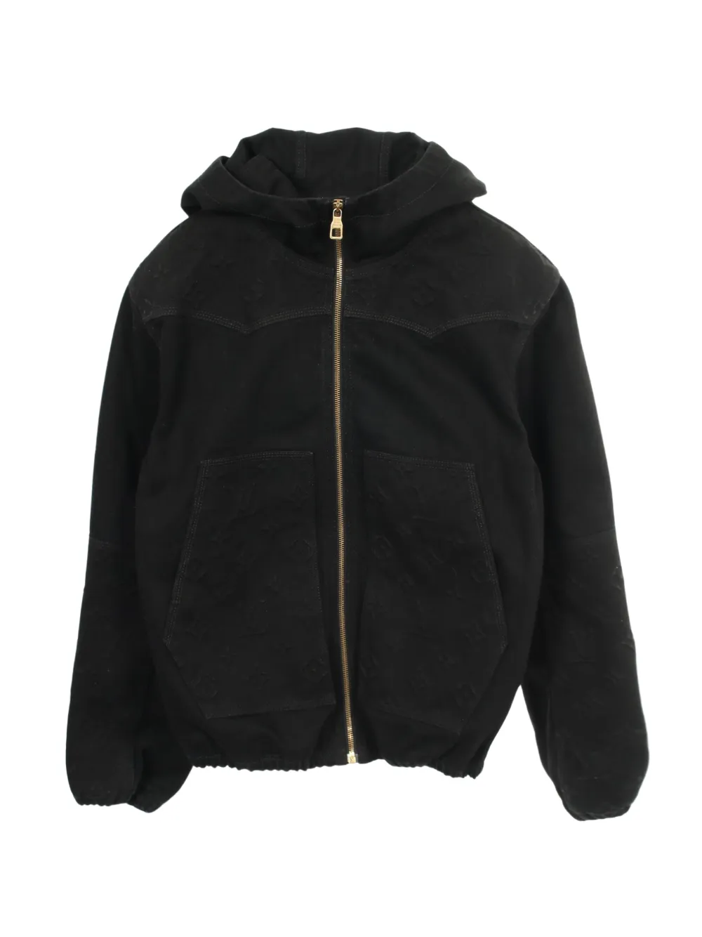 Louis Vuitton Pre-Owned 2010s Monogram embossed denim jacket - Nero