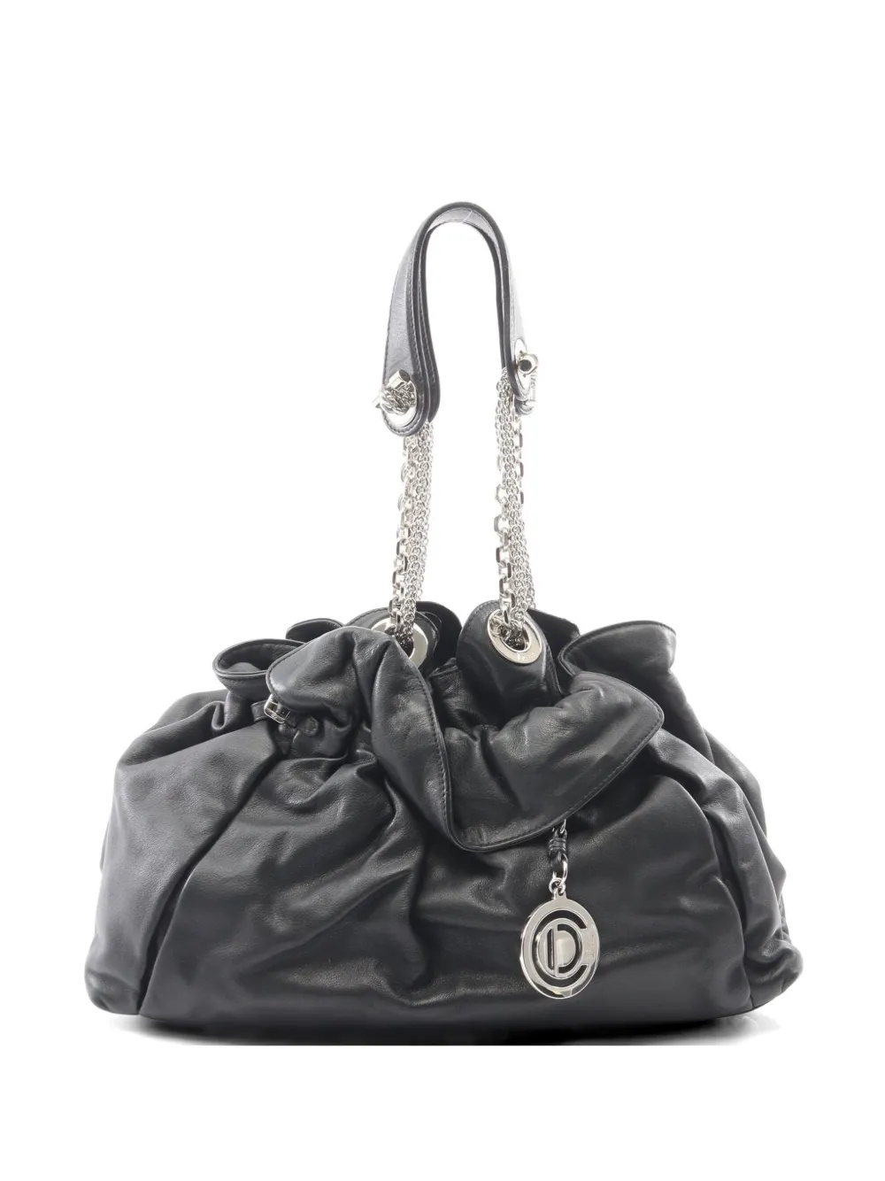 Christian Dior Pre-Owned 2010s Lutrant chain bucket bag - Nero