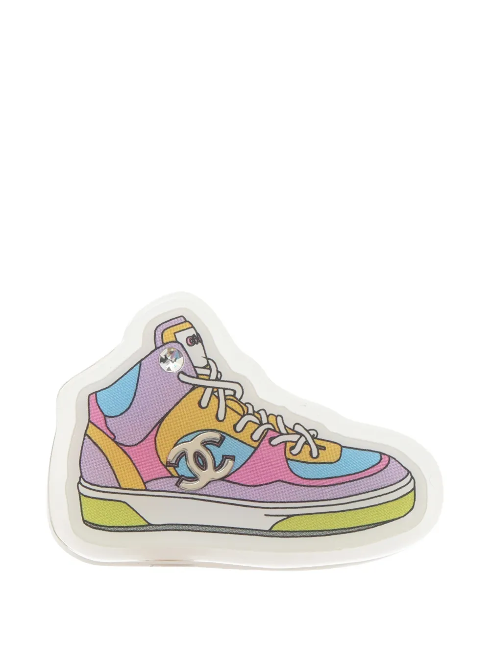 CHANEL Pre-Owned 1986-1988 Coco Mark sneakers rhinestone brooch - Gold