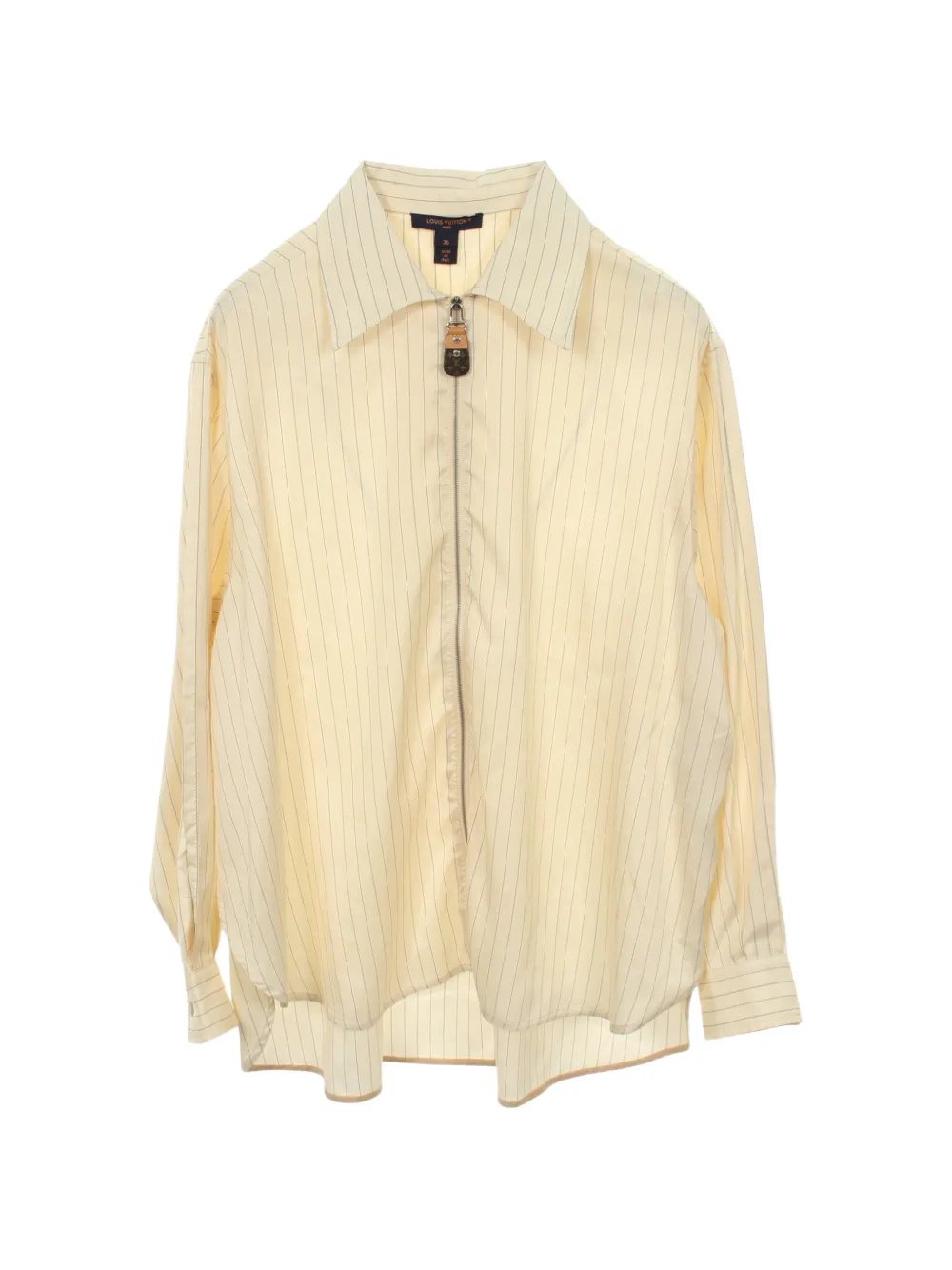 Pre-owned Louis Vuitton 2010s Striped Zip-up Shirt In Neutral