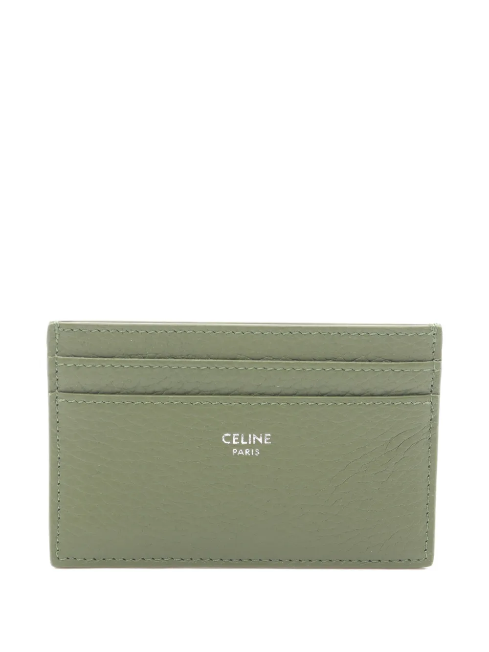 Pre-owned Celine 2020 Leather Card Holder In Green