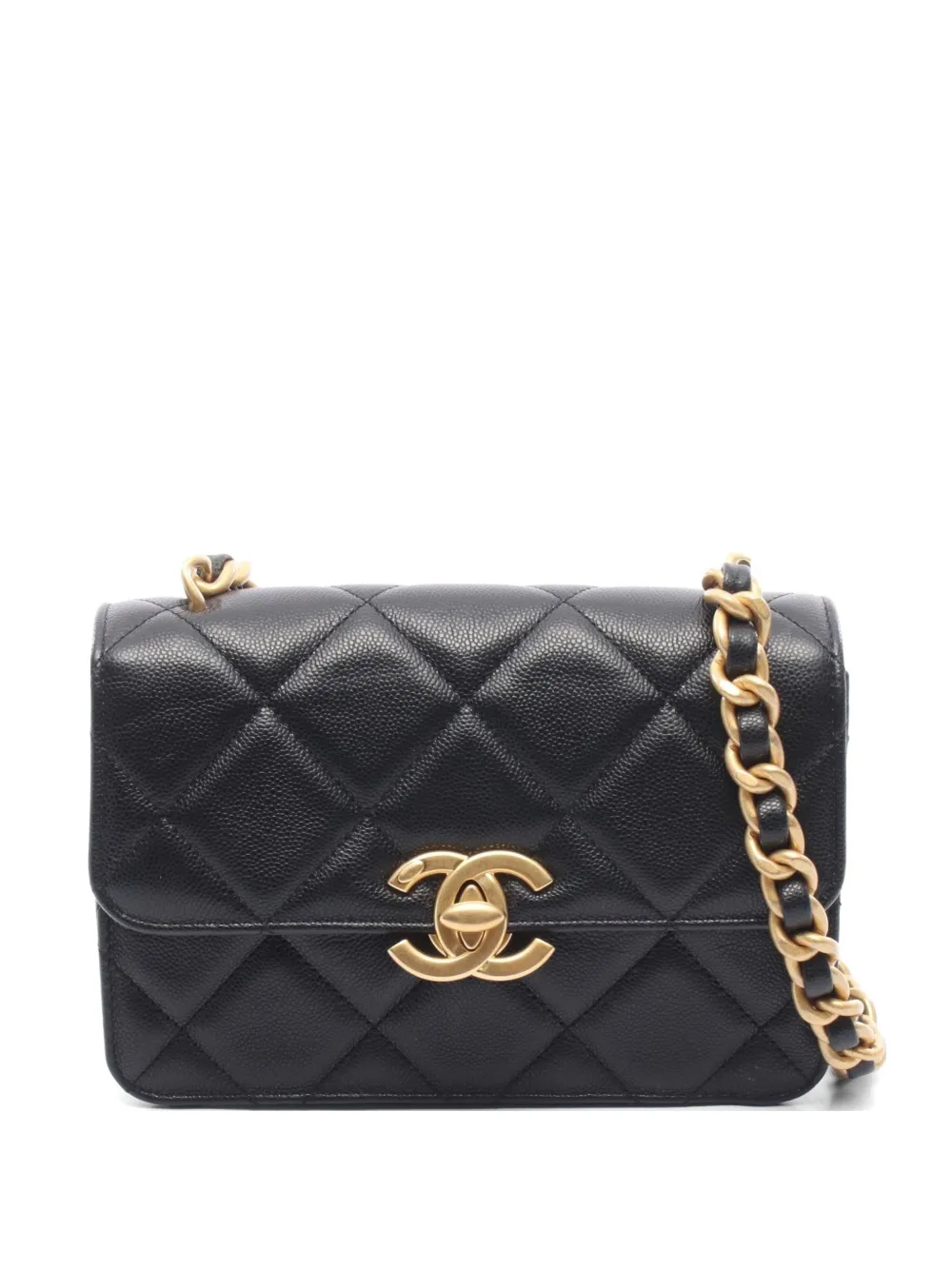 CHANEL Pre-Owned 2021 small turn-lock-fastening cross-body bag - Nero
