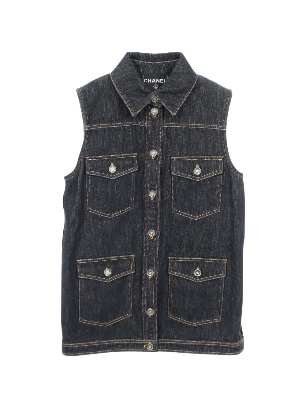 CHANEL Pre-Owned 1986-1988 Cocomark button gilet - Blue