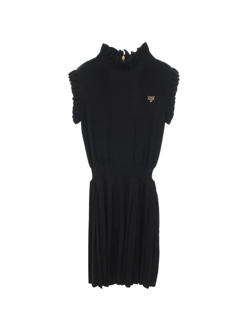 Pre-owned Louis Vuitton 2010s Logo Pleated Dress In Black