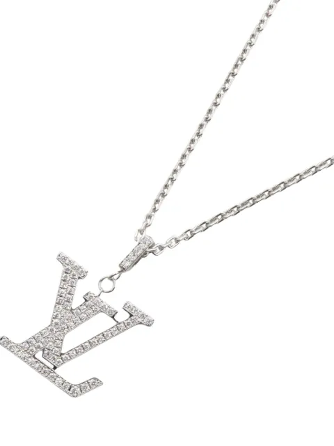 Louis Vuitton Pre-Owned 2010s LV-pendant diamond necklace