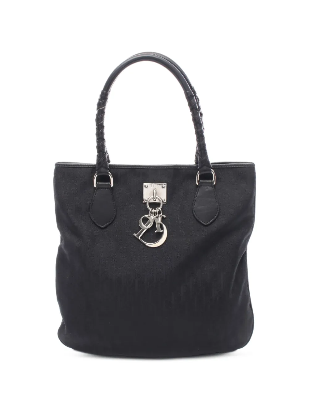 Christian Dior Pre-Owned Trotter logo-charm tote bag - Black