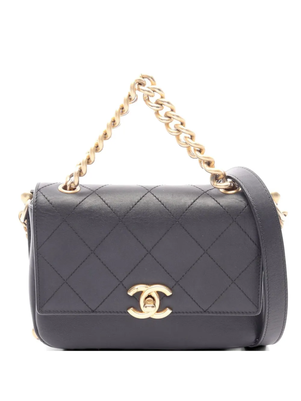 CHANEL Pre-Owned 2018-2019 Matelassé quilted chain shoulder bag - Nero