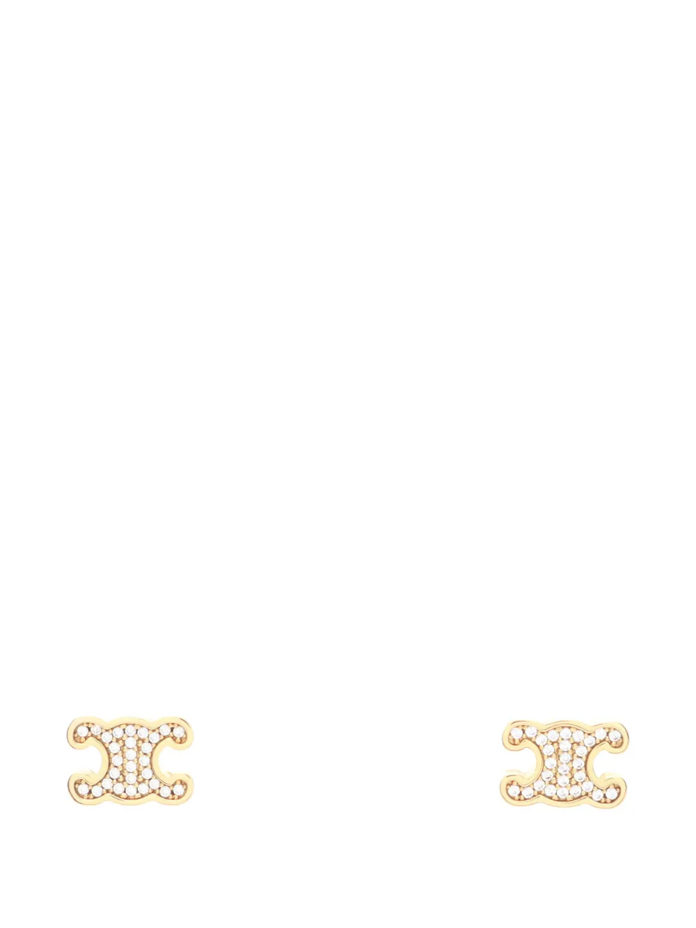 Celine Pre-Owned Triomphe rhinestone gold-tone earrings - Oro