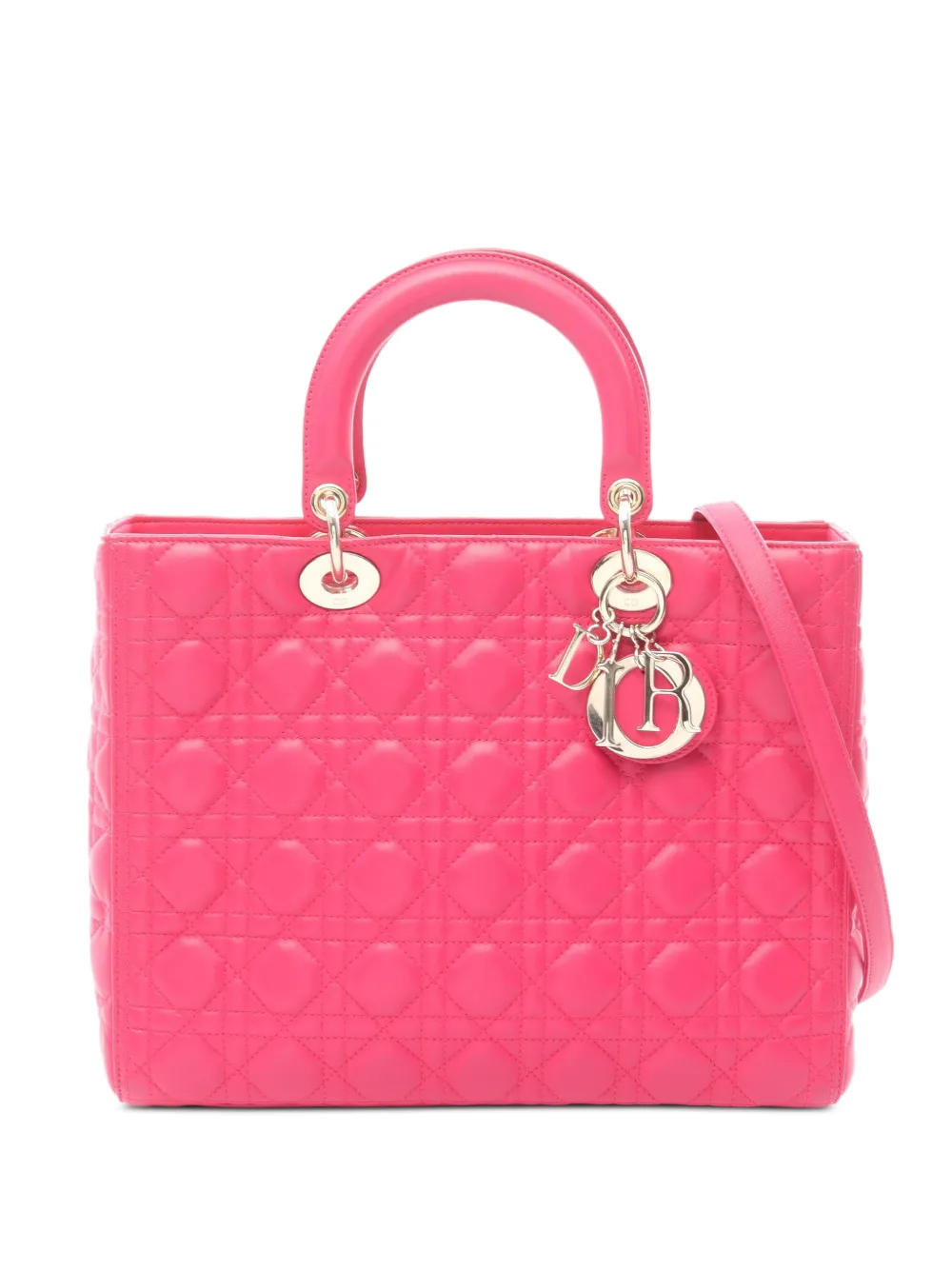 Christian Dior Pre-Owned 2010s Lady Dior Cannage tote bag - Pink