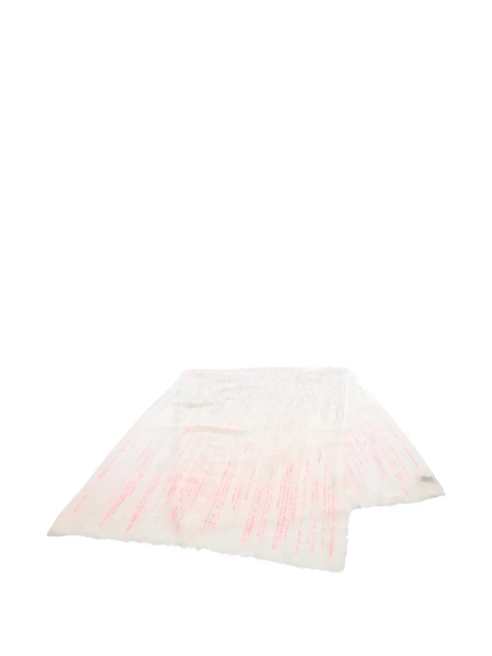 CHANEL Pre-Owned 1986-1988 text-print fringed scarf - White