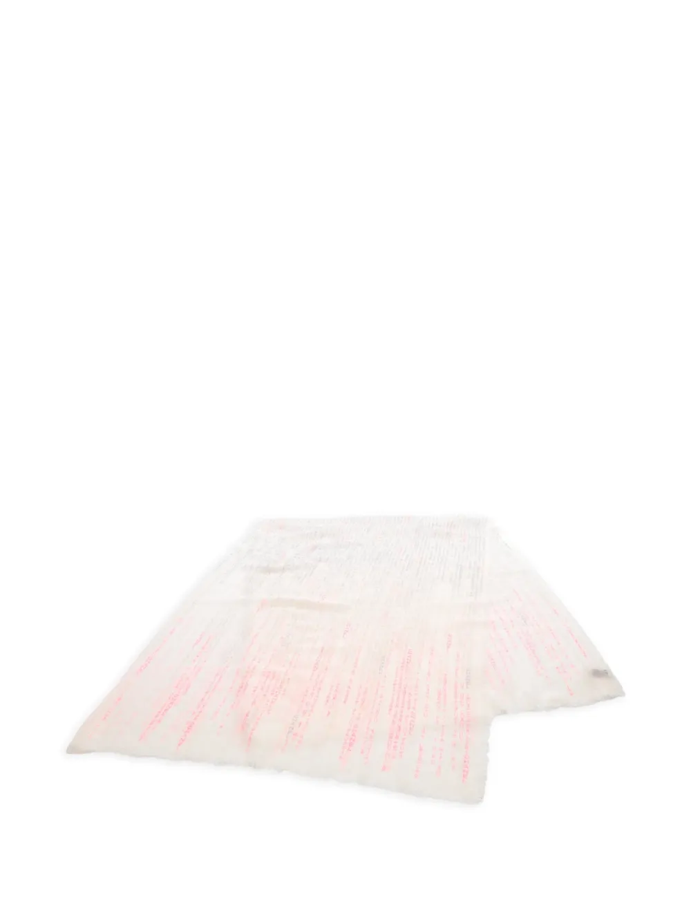 CHANEL Pre-Owned 1986-1988 text-print fringed scarf - White