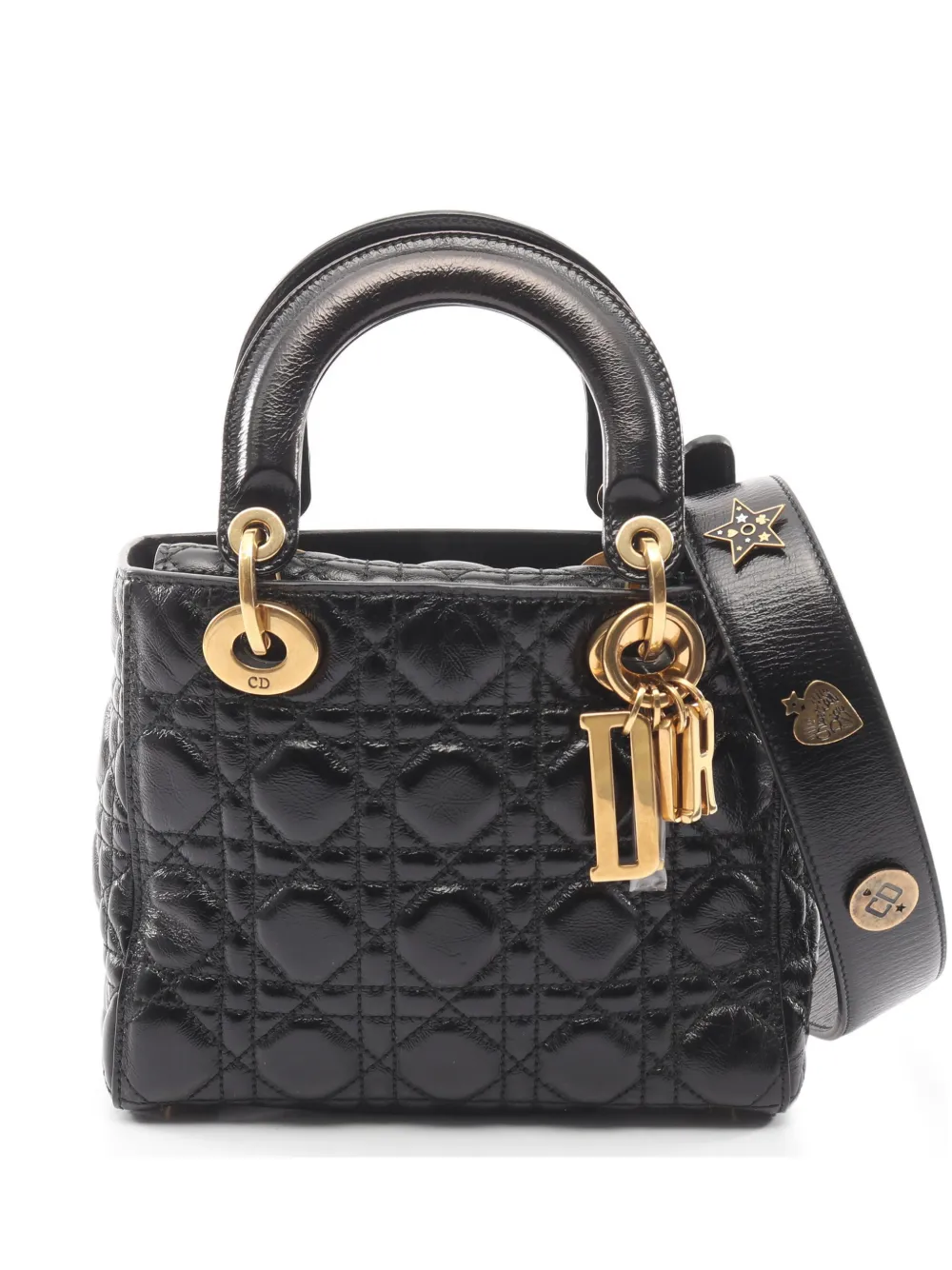 Christian Dior Pre-Owned 2010s small Lady Dior Cannage tote bag - Nero