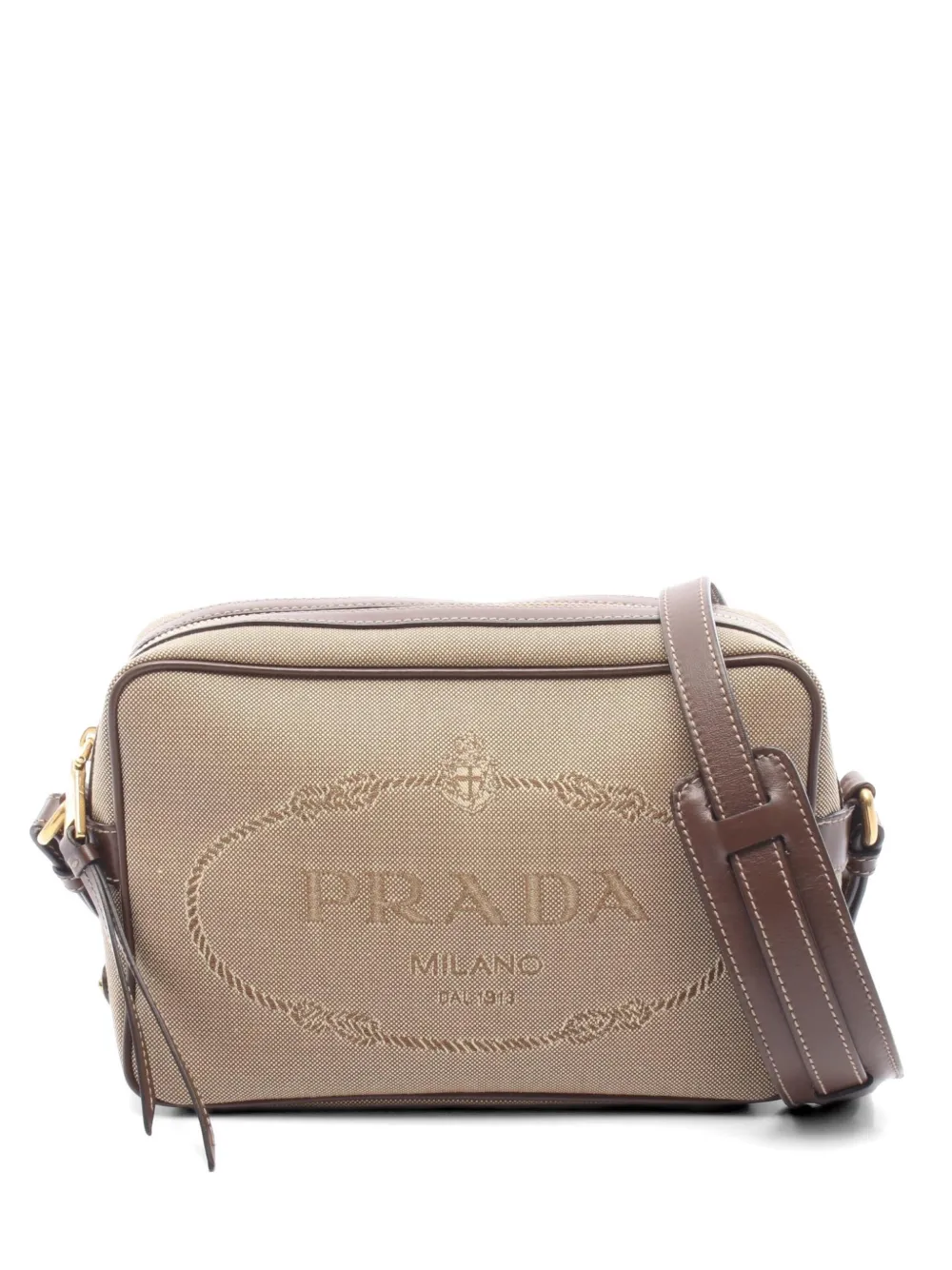 Prada Pre-Owned 2010s logo-lacquard cross body bag - Toni neutri