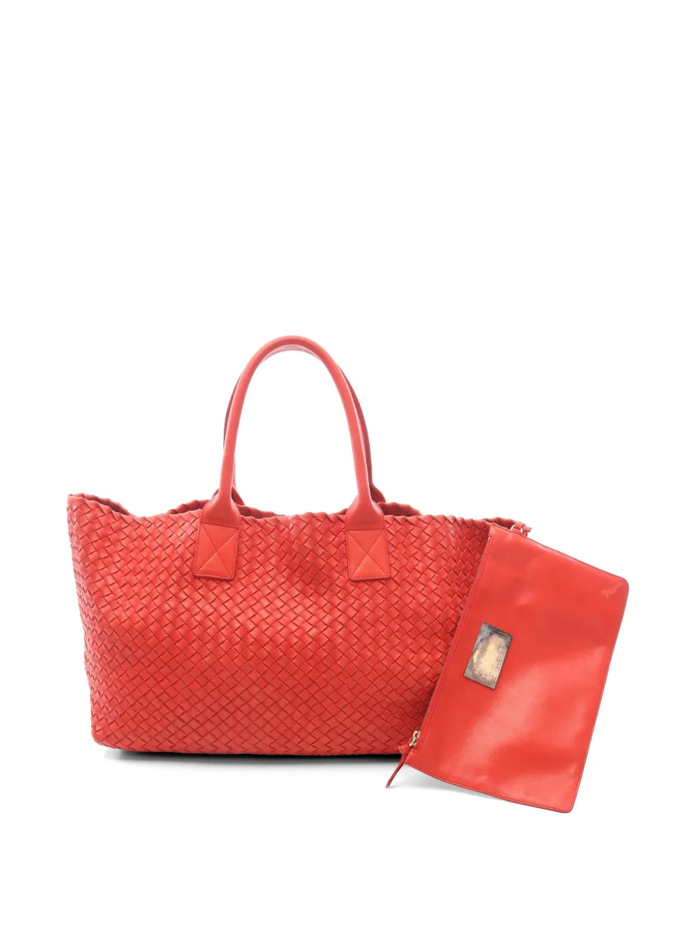 Bottega Veneta Pre-Owned 2000s MM Intrecciato Hippopotamus tote bag - Rot