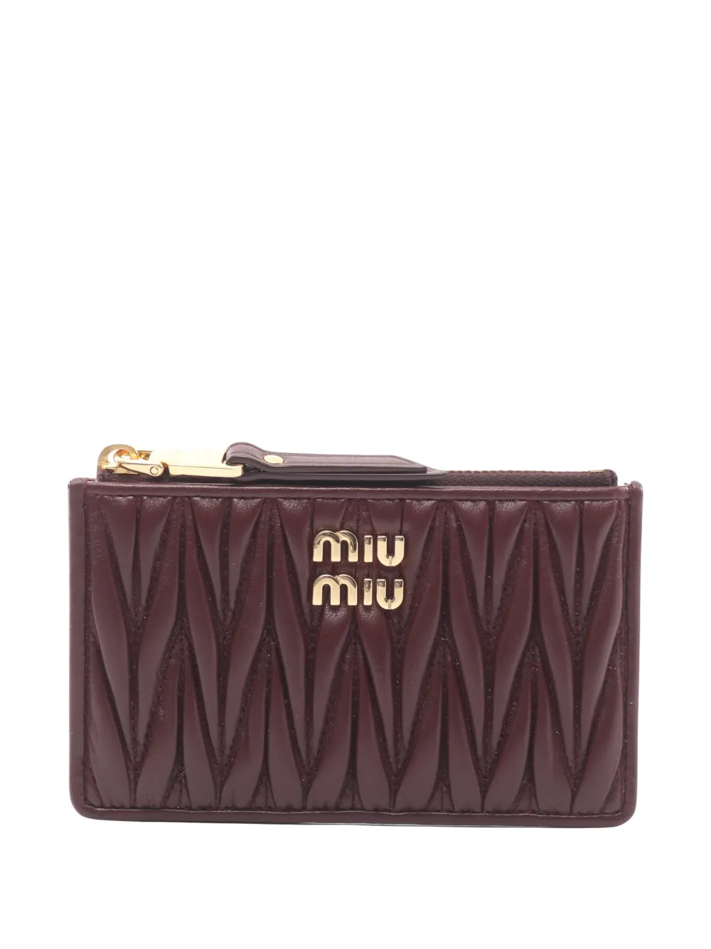 Miu Miu Pre-Owned 2020s matelassé leather coin purse - Marrone
