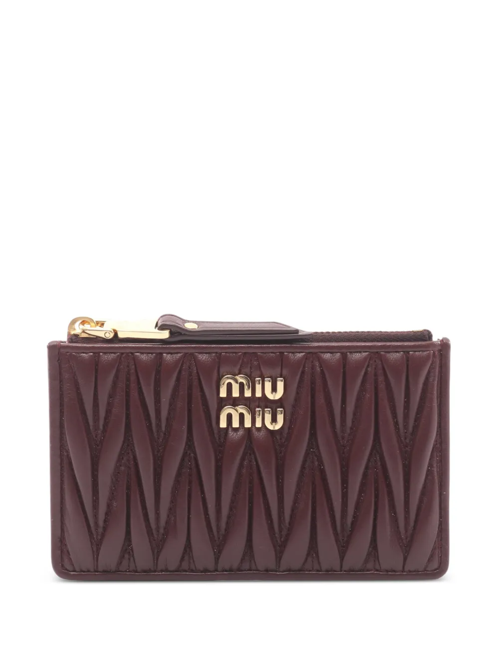 Miu Miu Pre-Owned 2020s matelassé leather coin purse - Marrone