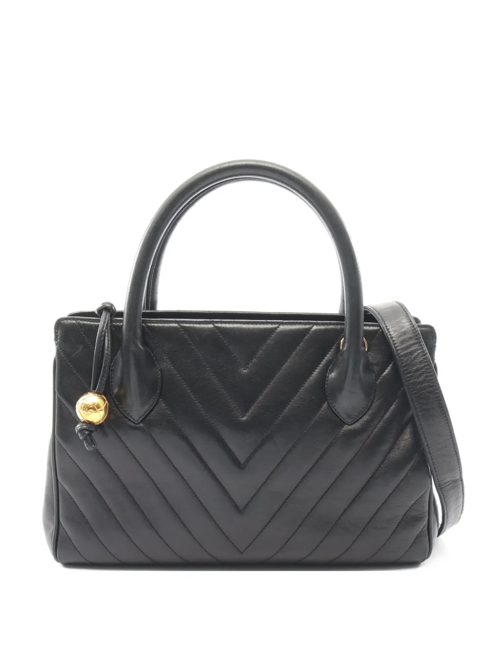CHANEL Pre-Owned 1991-1994 Chevron V-stitch tote bag - Nero