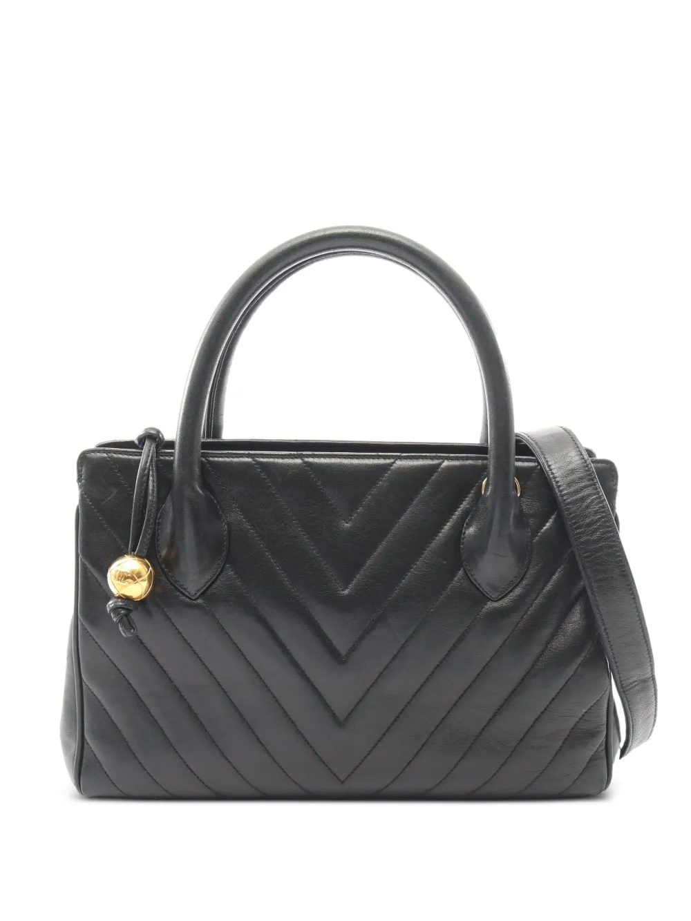CHANEL Pre-Owned 1991-1994 Chevron V-stitch tote bag - Black