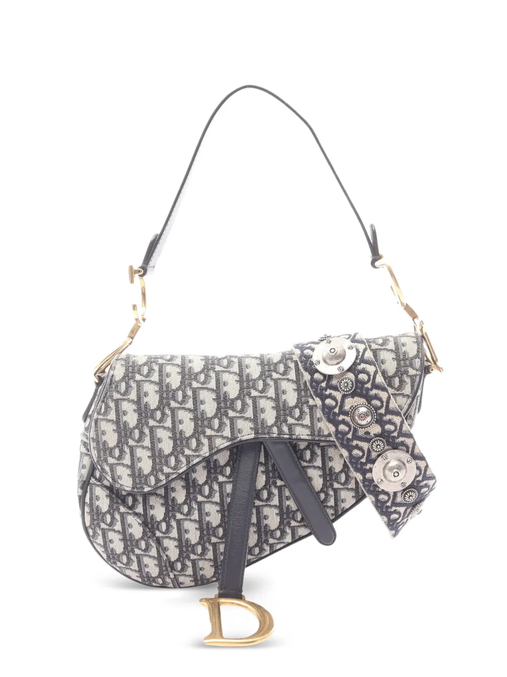 Christian Dior Pre-Owned 2010s Oblique Saddle two-way handbag - Toni neutri