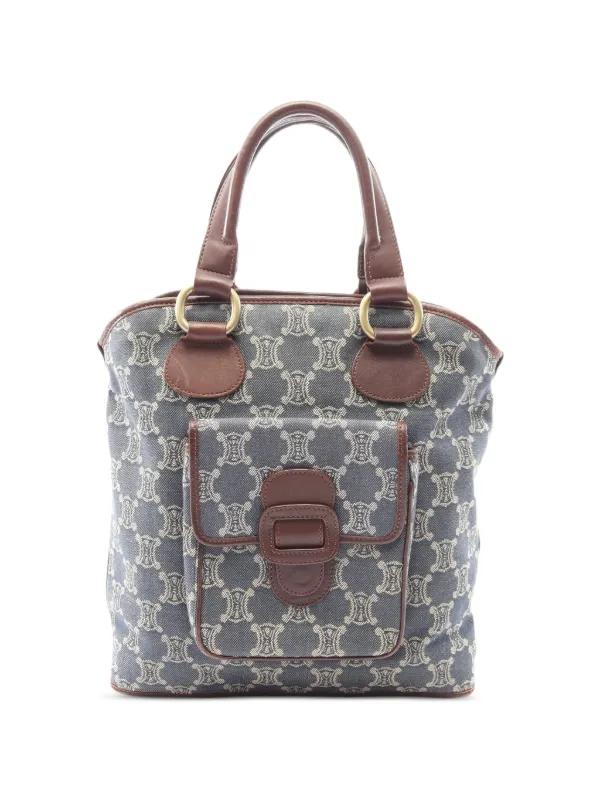 Celine Pre-owned 2000s Macadam Tote Bag in Blue