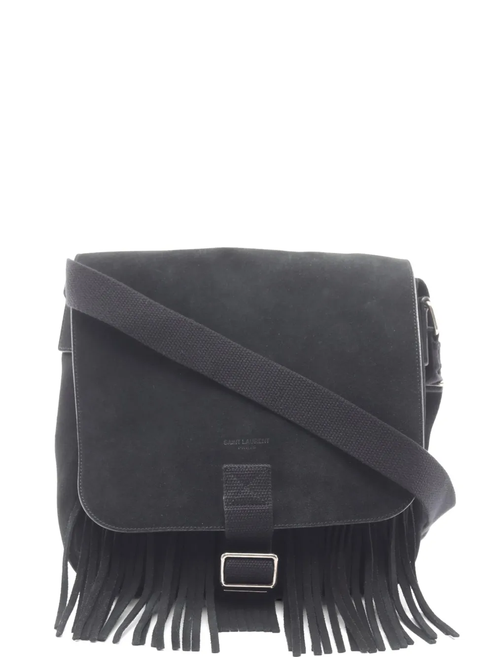 Saint Laurent Pre-Owned 2000s fringe suede shoulder bag - Black