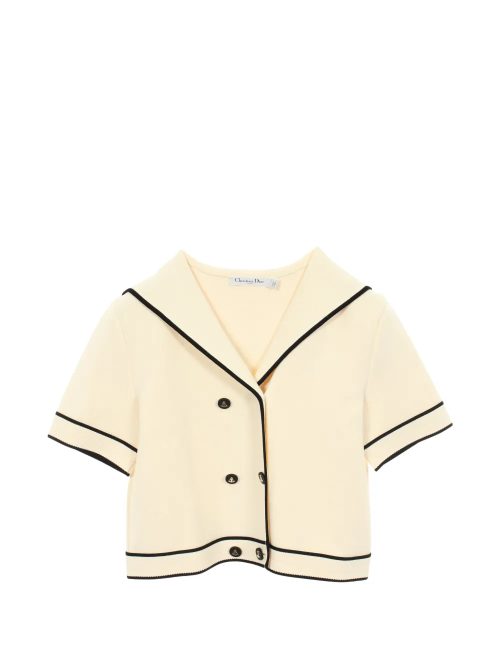 Christian Dior Pre-Owned sailor collar short-sleeve jacket - Neutrals