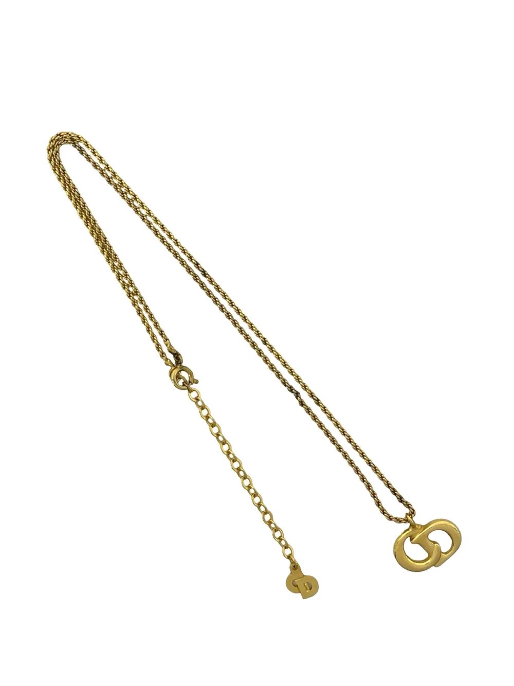 Christian Dior Pre-Owned 20th Century Gold Plated CD Logo Pendant Necklace costume necklace - Oro