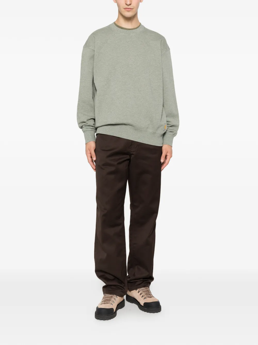 Carhartt WIP Caspian sweater met logopatch Groen